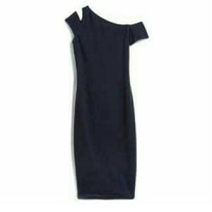 New Bailey 44 Navy Cari One Shoulder Ponte Dress